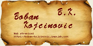 Boban Kojčinović vizit kartica
